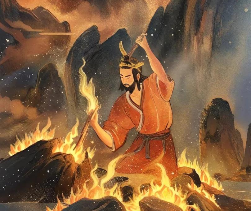 燧人氏鉆木取火